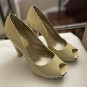 Aldo Peek a Boo Pumps with Wood Heel S 37
